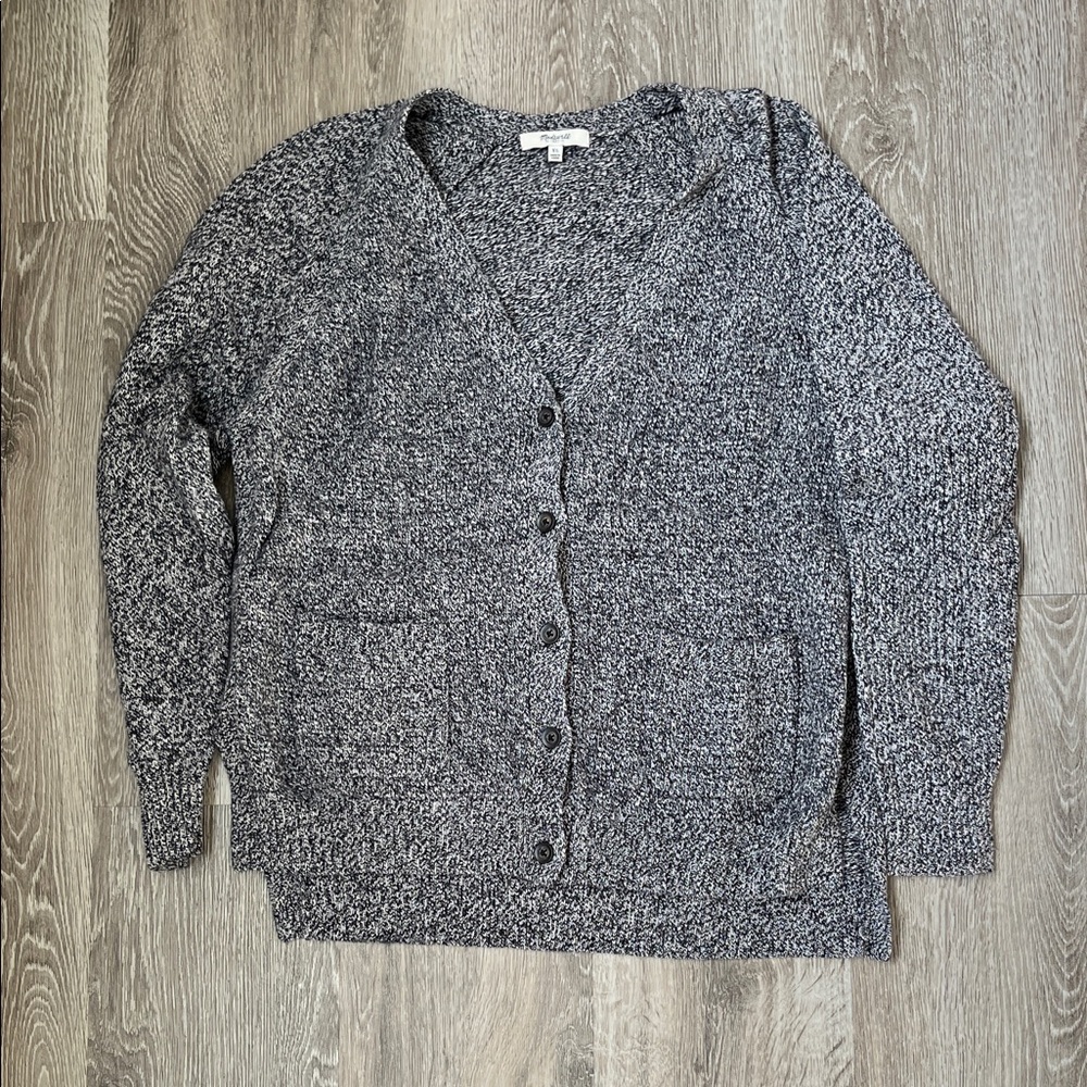Madewell Marled Cotton Blend Landscape Cardigan Sweater Women's Sweater XL